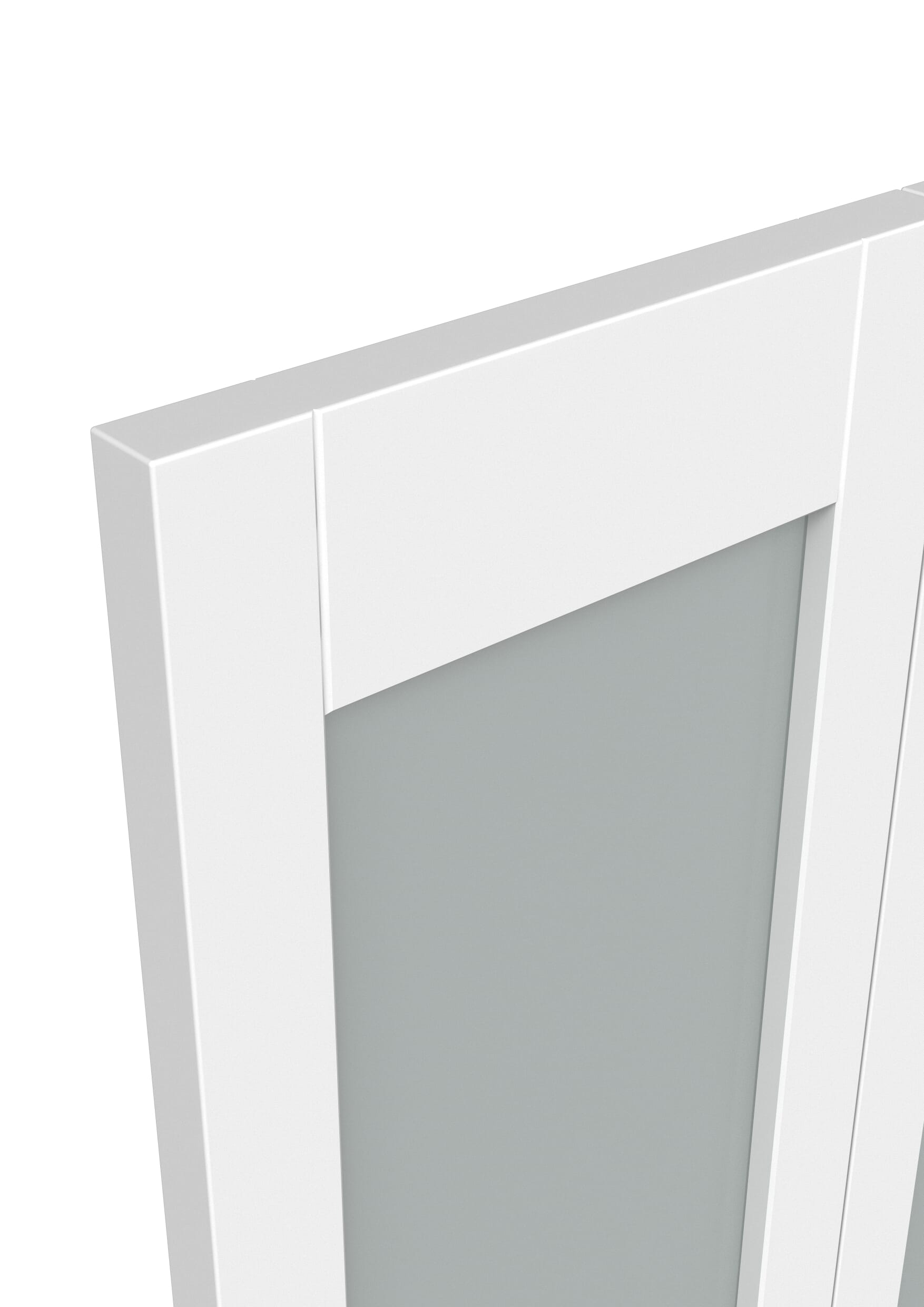 762x1981x35mm (30") White Shaker 1 Light Frosted Glass Bi-fold Doors
