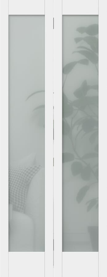 White Shaker 1 Light Frosted Glass Bi-fold Doors