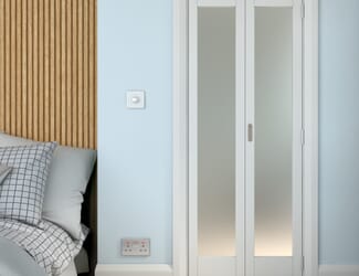 White Shaker 1 Light Frosted Glass Bi-fold Doors