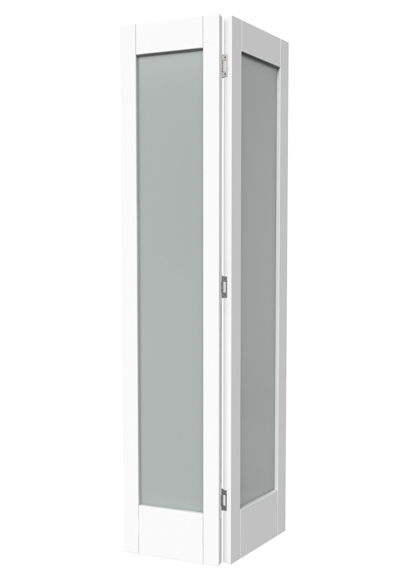 White Shaker 1 Light Frosted Glass Bi-fold Doors