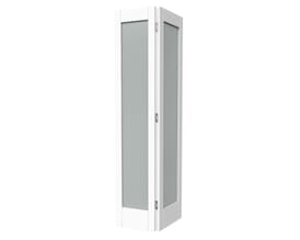 White Shaker 1 Light Frosted Glass Bi-fold Doors
