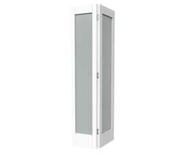 White Shaker 1 Light Frosted Glass Bi-fold Doors