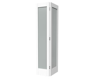 White Shaker 1 Light Frosted Glass Bi-fold Doors