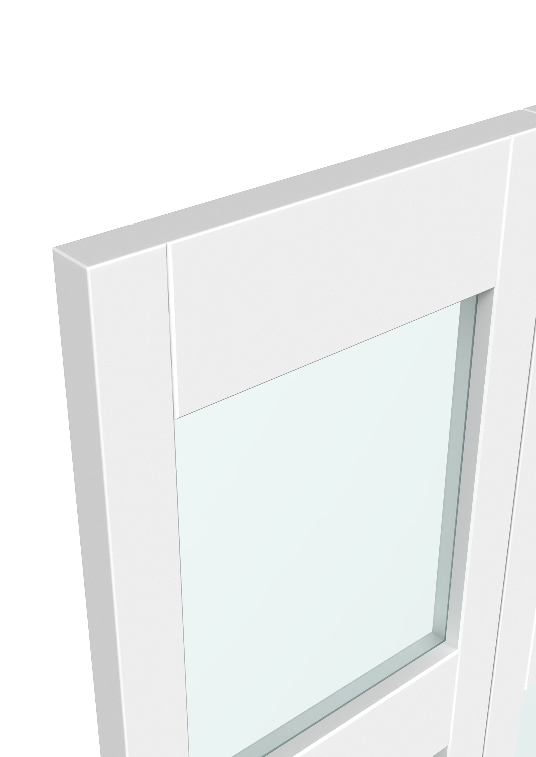 762x1981x35mm (30") White Shaker 4 Light Clear Glass Bi-fold Doors