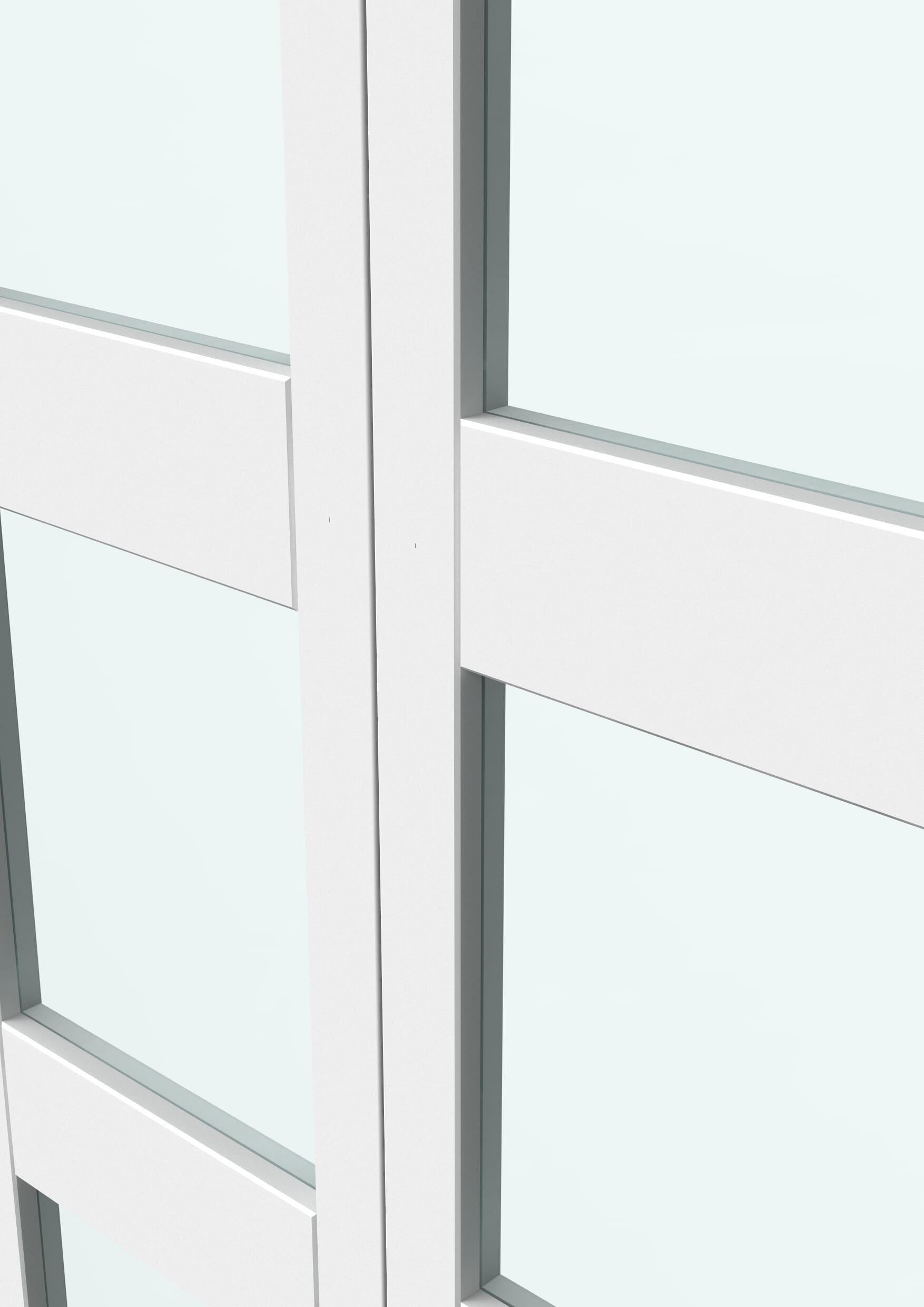 762x1981x35mm (30") White Shaker 4 Light Clear Glass Bi-fold Doors