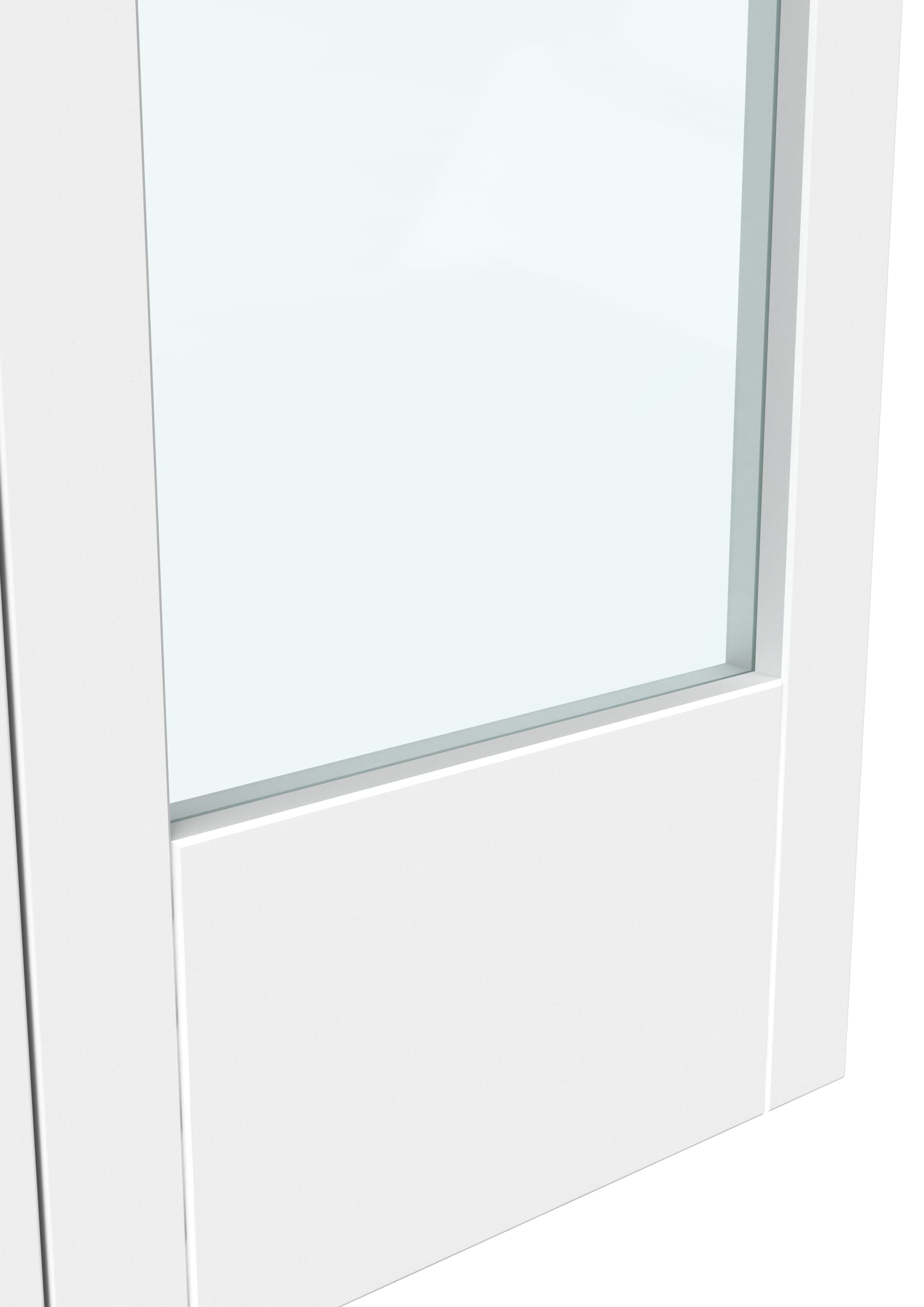 762x1981x35mm (30") White Shaker 4 Light Clear Glass Bi-fold Doors