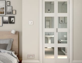 White Shaker 4 Light Clear Glass Bi-fold Doors