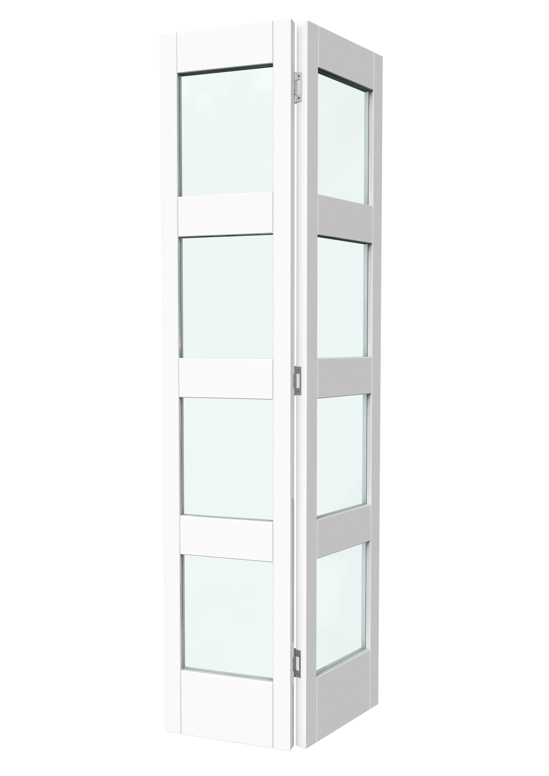 White Shaker 4 Light Clear Glass Bi-fold Doors
