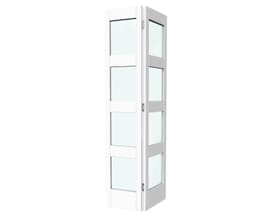 White Shaker 4 Light Clear Glass Bi-fold Doors