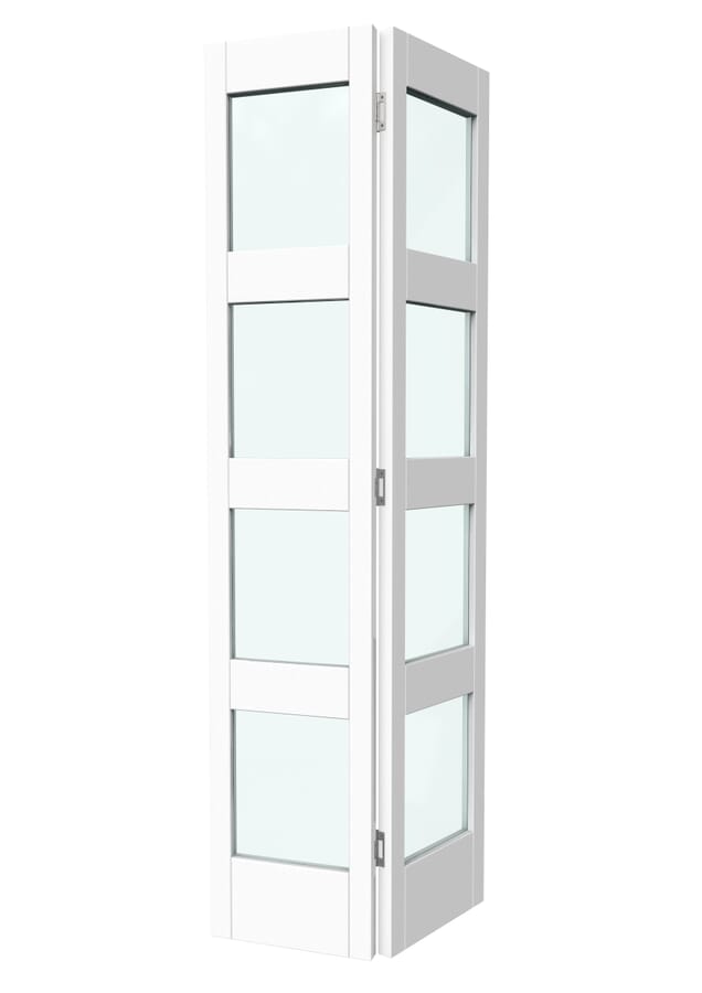 White Shaker 4 Light Clear Glass Bi-fold Doors
