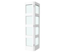 White Shaker 4 Light Clear Glass Bi-fold Doors