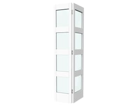 White Shaker 4 Light Clear Glass Bi-fold Doors