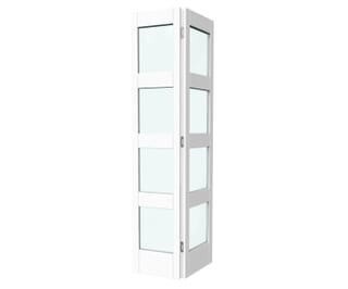 White Shaker 4 Light Clear Glass Bi-fold Doors