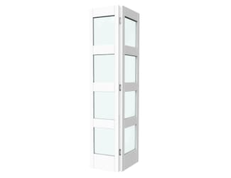 White Shaker 4 Light Clear Glass Bi-fold Doors