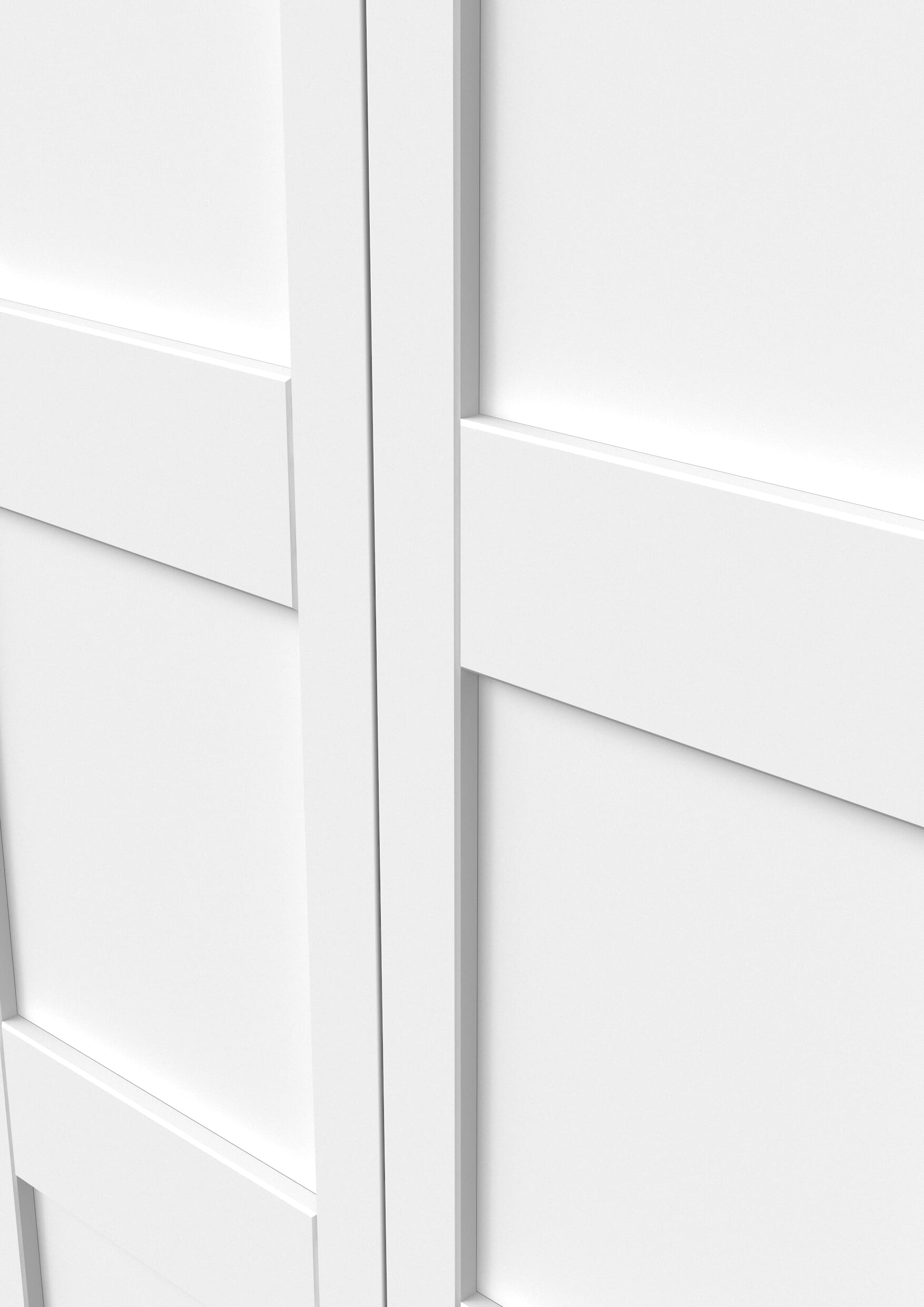 762x1981x35mm (30") White Shaker 4 Panel Bi-fold Doors