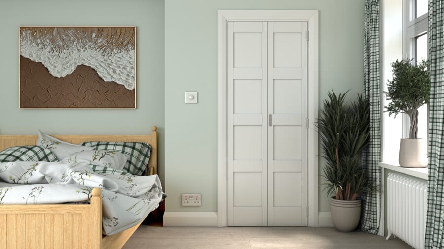 White Shaker 4 Panel Bi-fold Doors