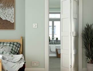 White Shaker 4 Panel Bi-fold Doors