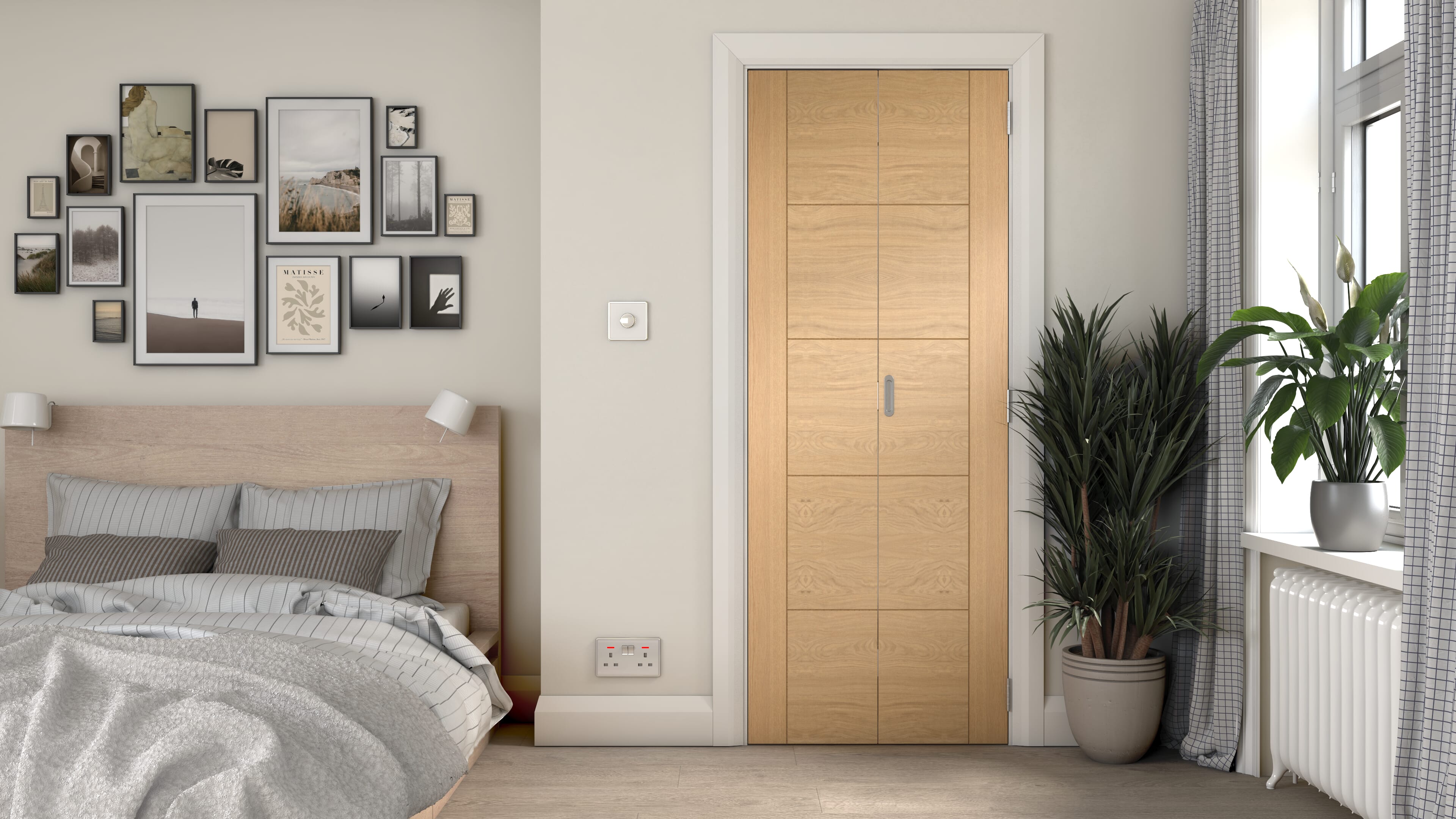 762x1981x35mm (30") Iseo Oak Solid Core - Prefinished Bi-fold Doors
