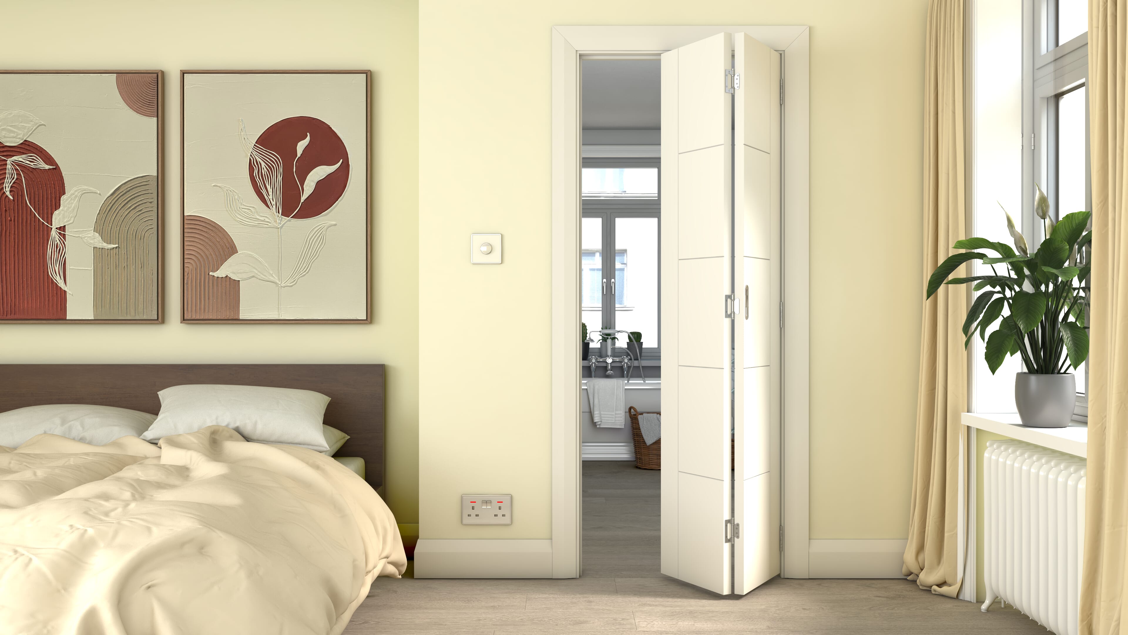 762x1981x35mm (30") White Iseo Prefinished Bi-fold Doors