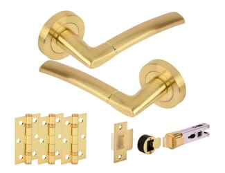 Antique Brass Interior Door Handles – Lever Style, Universal Handing, Aluminum Construction