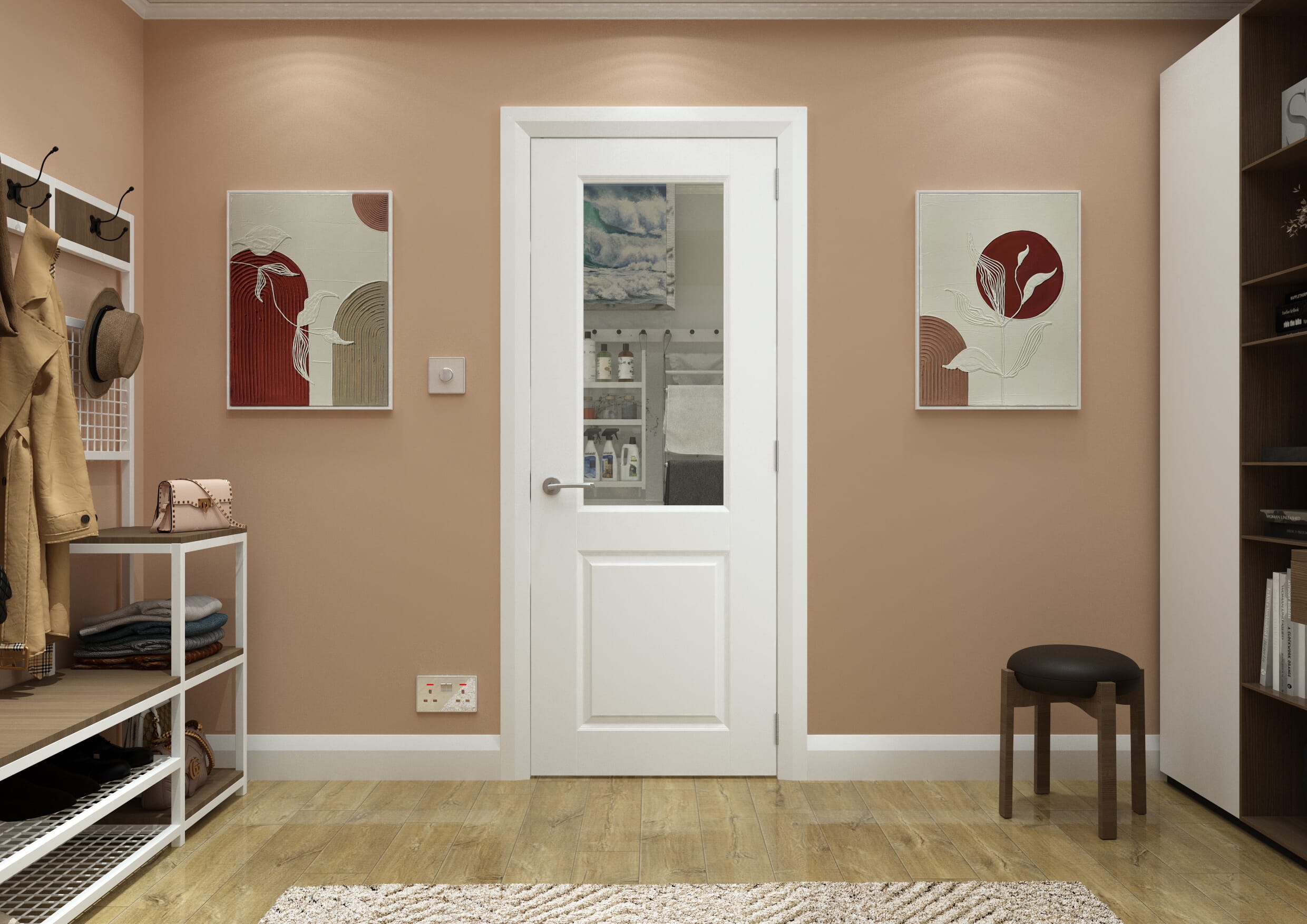 White Smooth Caprice Clear Glass Internal Doors