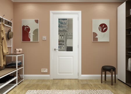 White Smooth Caprice Clear Glass Internal Doors