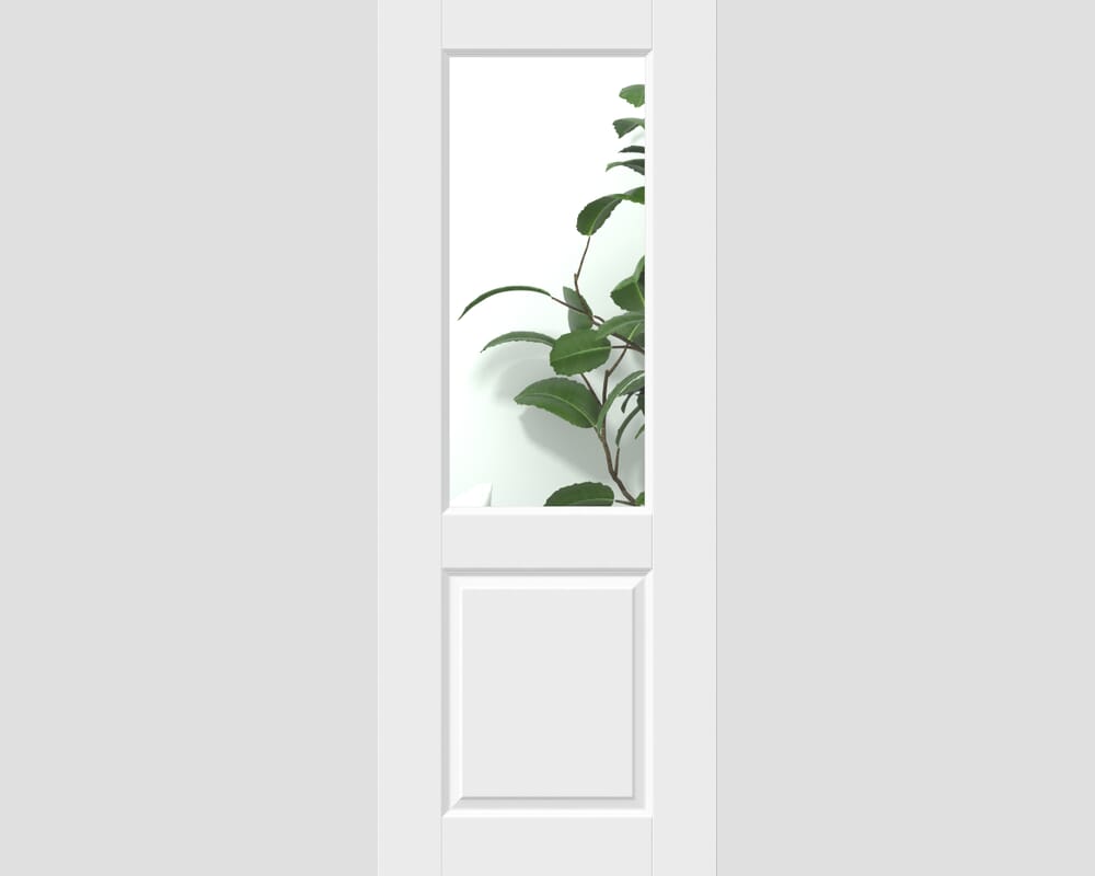 1981mm x 686mm x 35mm (27") White Smooth Caprice Clear Glass Internal Doors