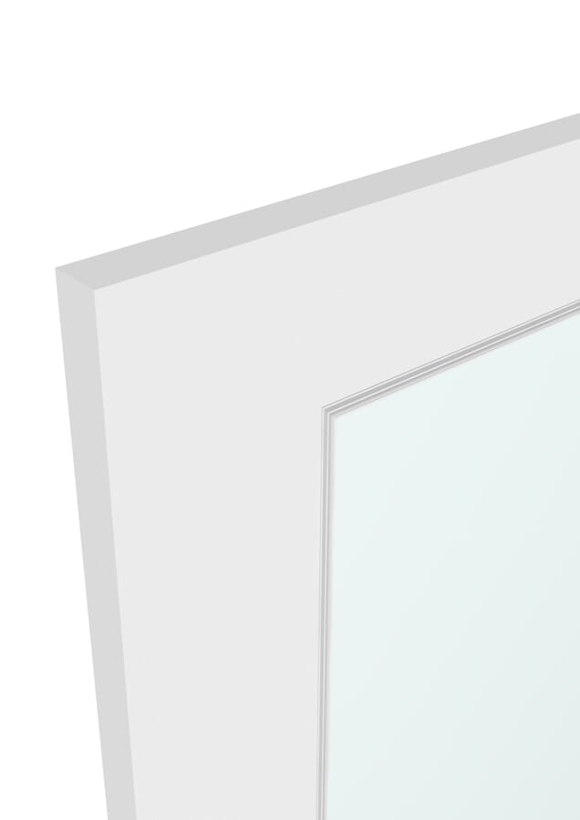 White Smooth 2 Panel Clear Glass Door