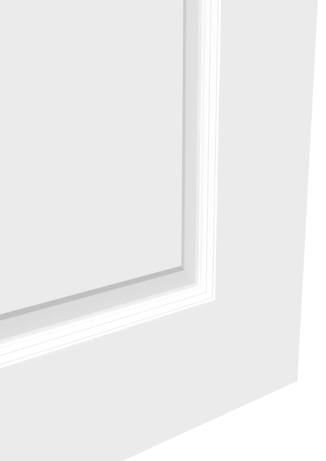 White Smooth 2 Panel Clear Glass Door