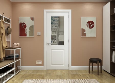White Smooth 2 Panel Clear Glass Internal Doors