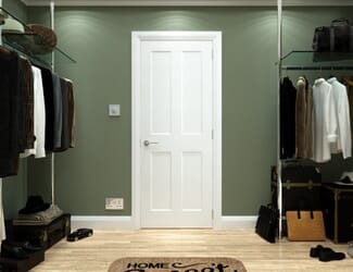 White Smooth Flat 4 Panel Moulded Internal Doors