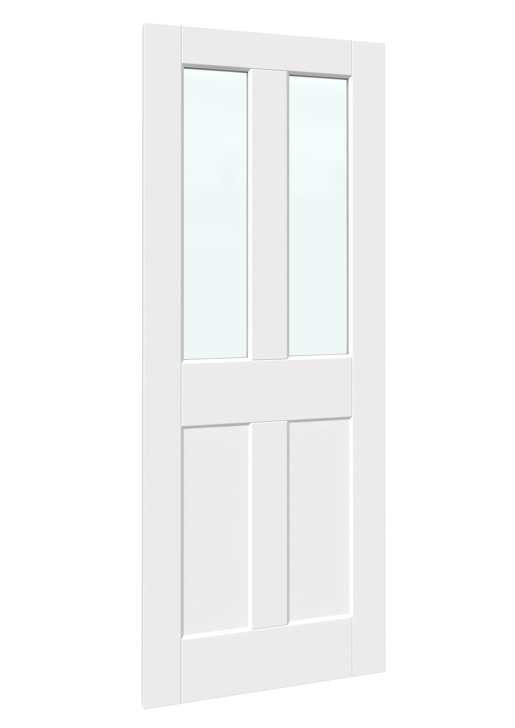 1981x686x35mm (27") White Smooth Flat 4 Panel Clear Glass Internal Doors