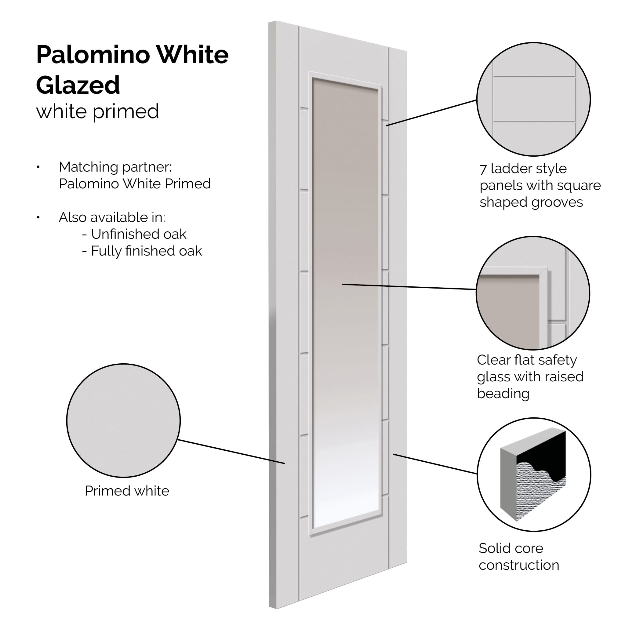 1981x686x35mm (27") White Palomino 1L Internal Doors