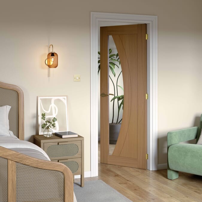 2040x826x40mm Sicily Oak Glazed - Prefinished Internal Doors