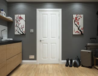 White Grained 4 Panel Moulded Internal Doors