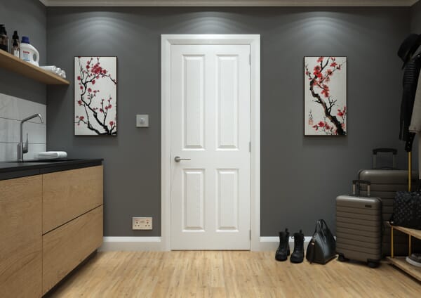 1981mm x 610mm x 44mm (24") White Grained 4 Panel Internal Doors
