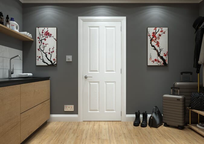 1981mm x 838mm x 44mm (33") White Grained 4 Panel Internal Doors