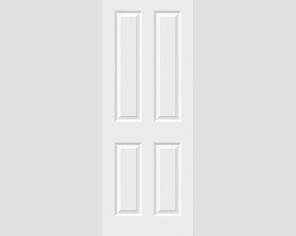 1981mm x 610mm x 44mm (24") White Grained 4 Panel Fire Door