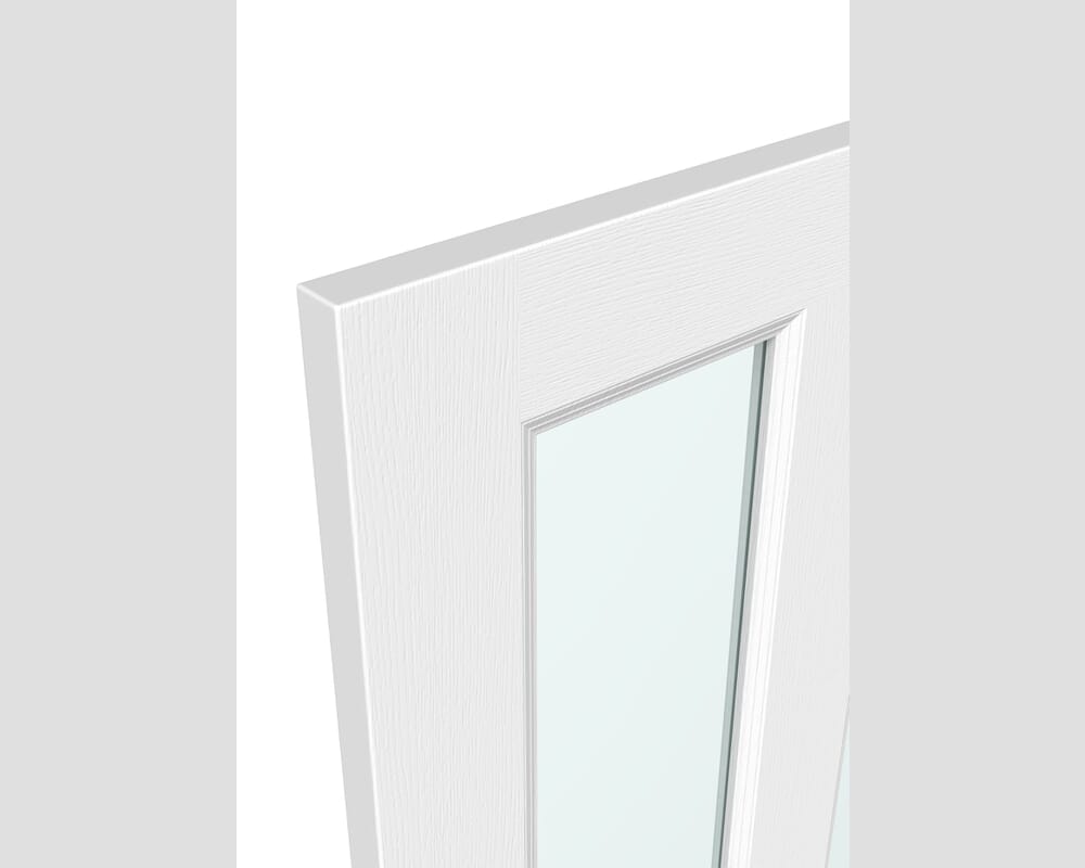 1981mm x 686mm x 35mm (27") White Grained 4 Panel Clear Glass Internal Doors