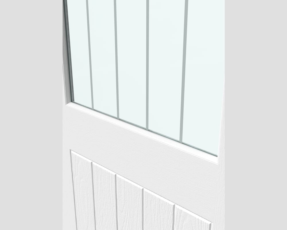 1981mm x 686mm x 35mm (27") White Grained Mexicano Clear Glass with Frosted Lines Internal Doors