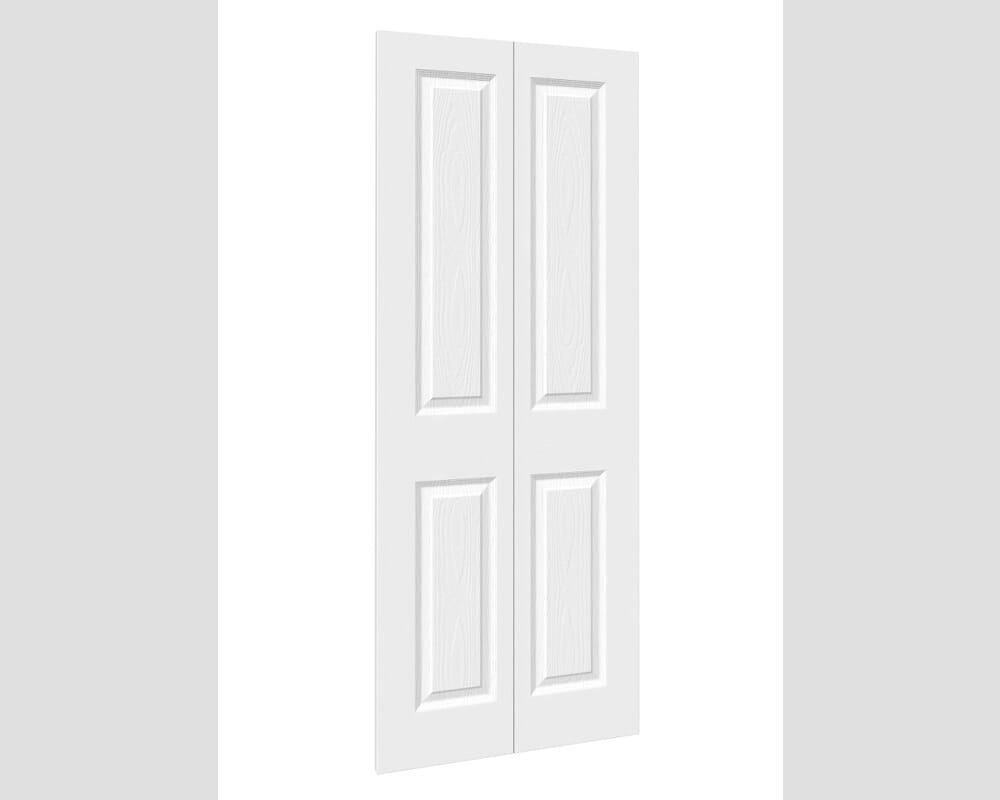 1981mm x 762mm x 35mm (30") White Grained 4 Panel Bi-fold Doors