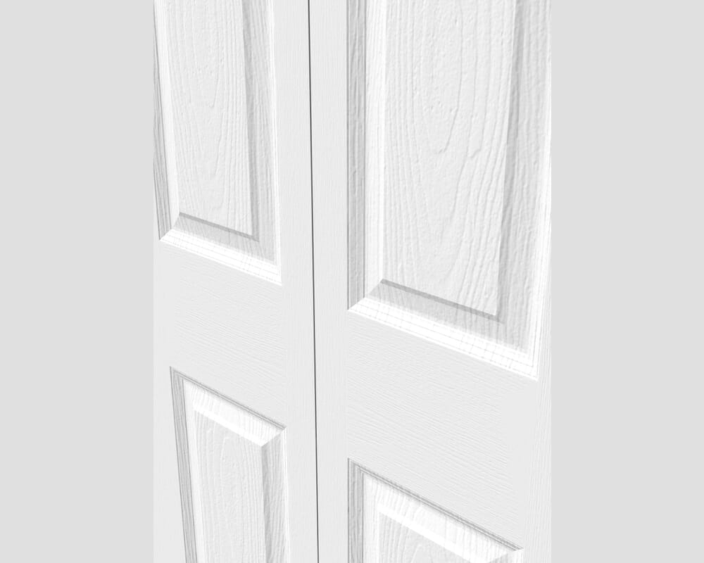 1981mm x 762mm x 35mm (30") White Grained 4 Panel Bi-fold Doors
