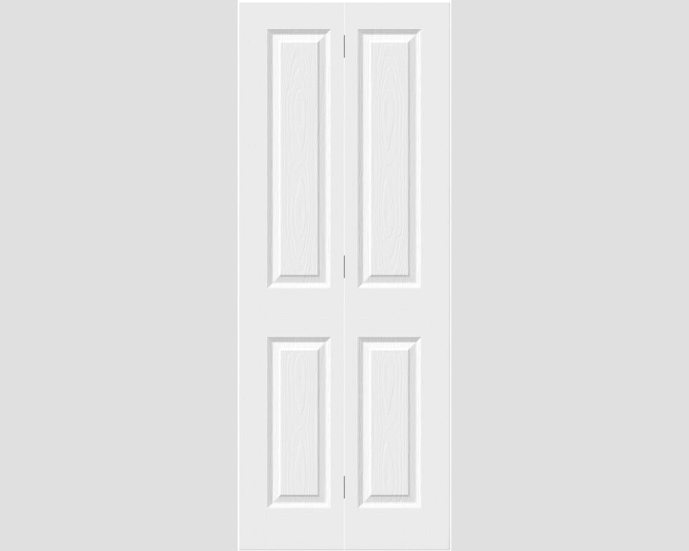 1981mm x 762mm x 35mm (30") White Grained 4 Panel Bi-fold Doors
