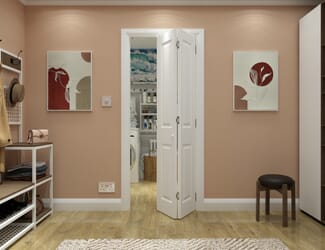 White Grained 4 Panel Bi-fold Doors