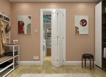 White Grained 4 Panel Bi-fold Doors