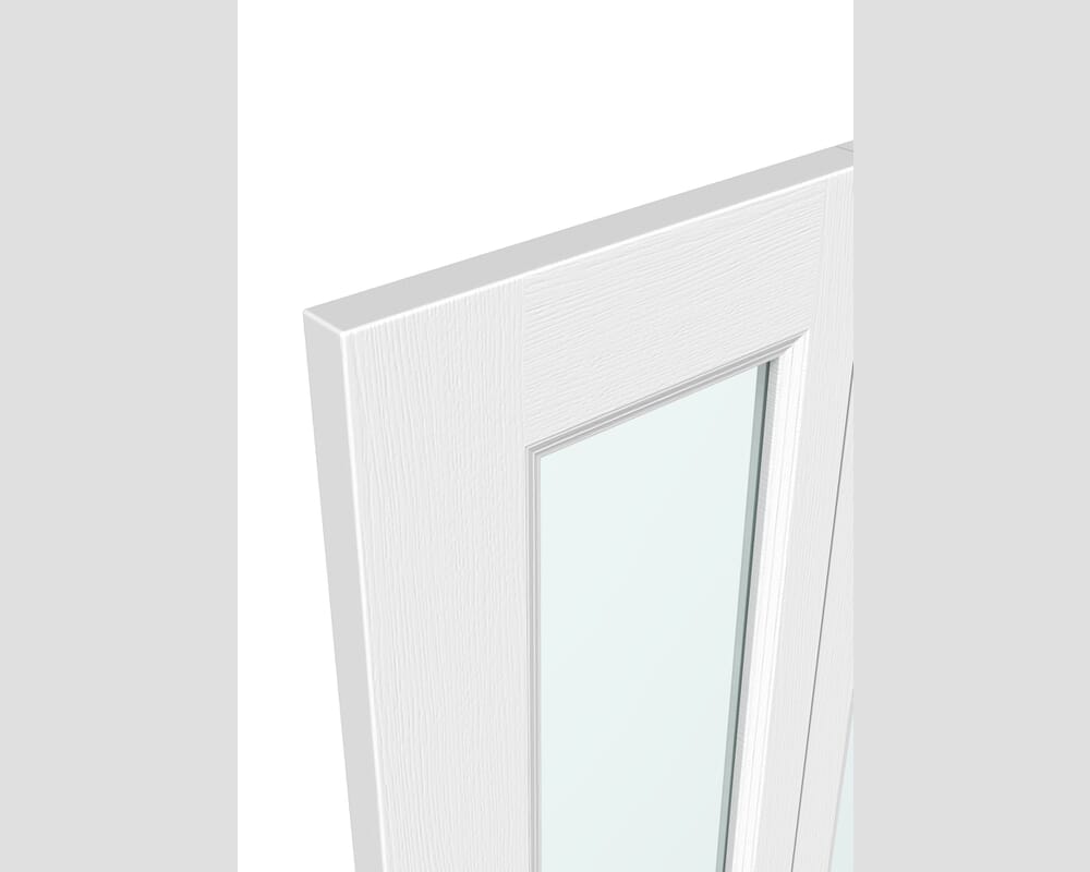 1981mm x 762mm x 35mm (30") White Grained 4 Panel Clear Glass Bi-fold Doors