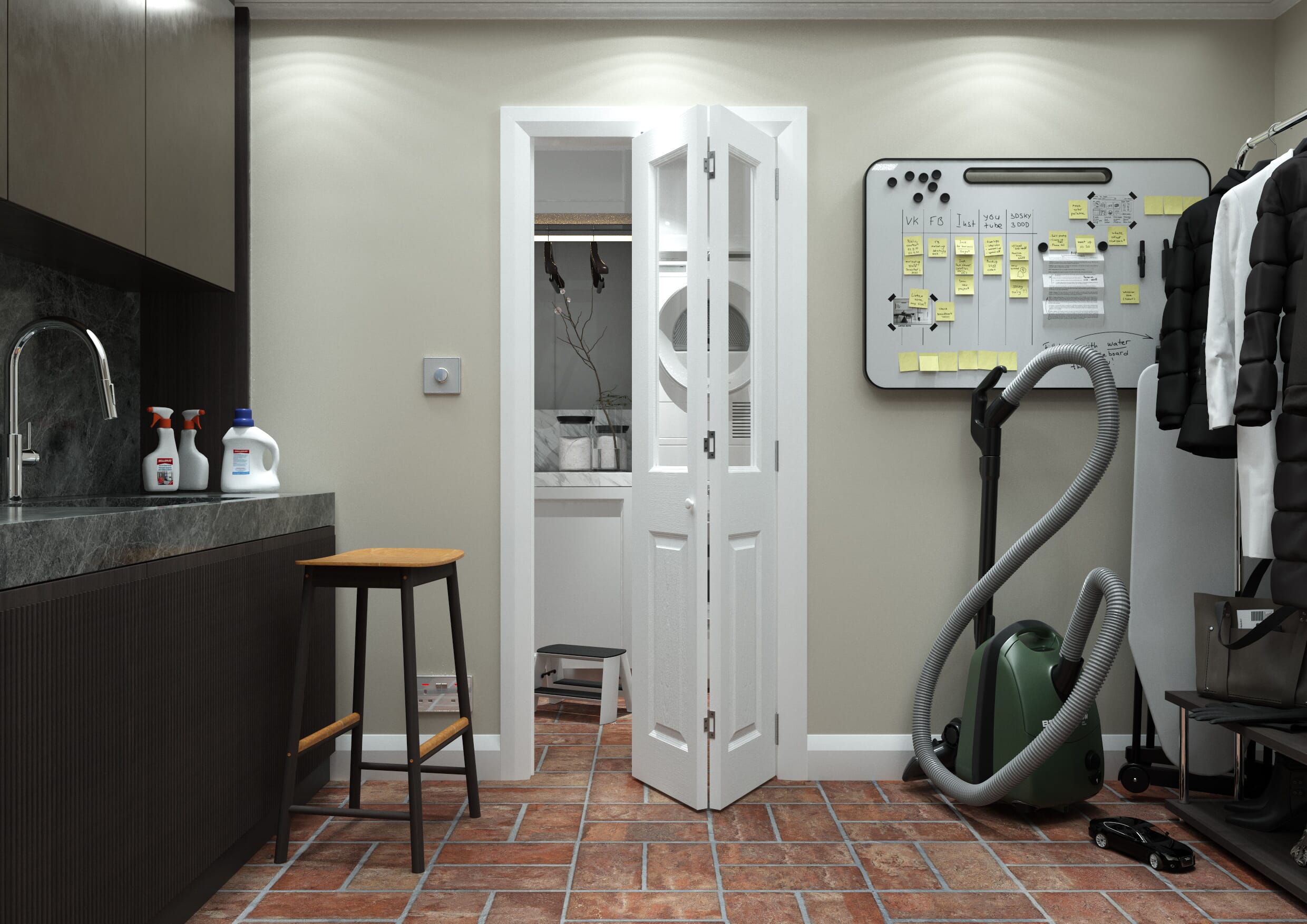 1981mm x 686mm x 35mm (27") White Grained 4 Panel Clear Glass Bi-fold Doors