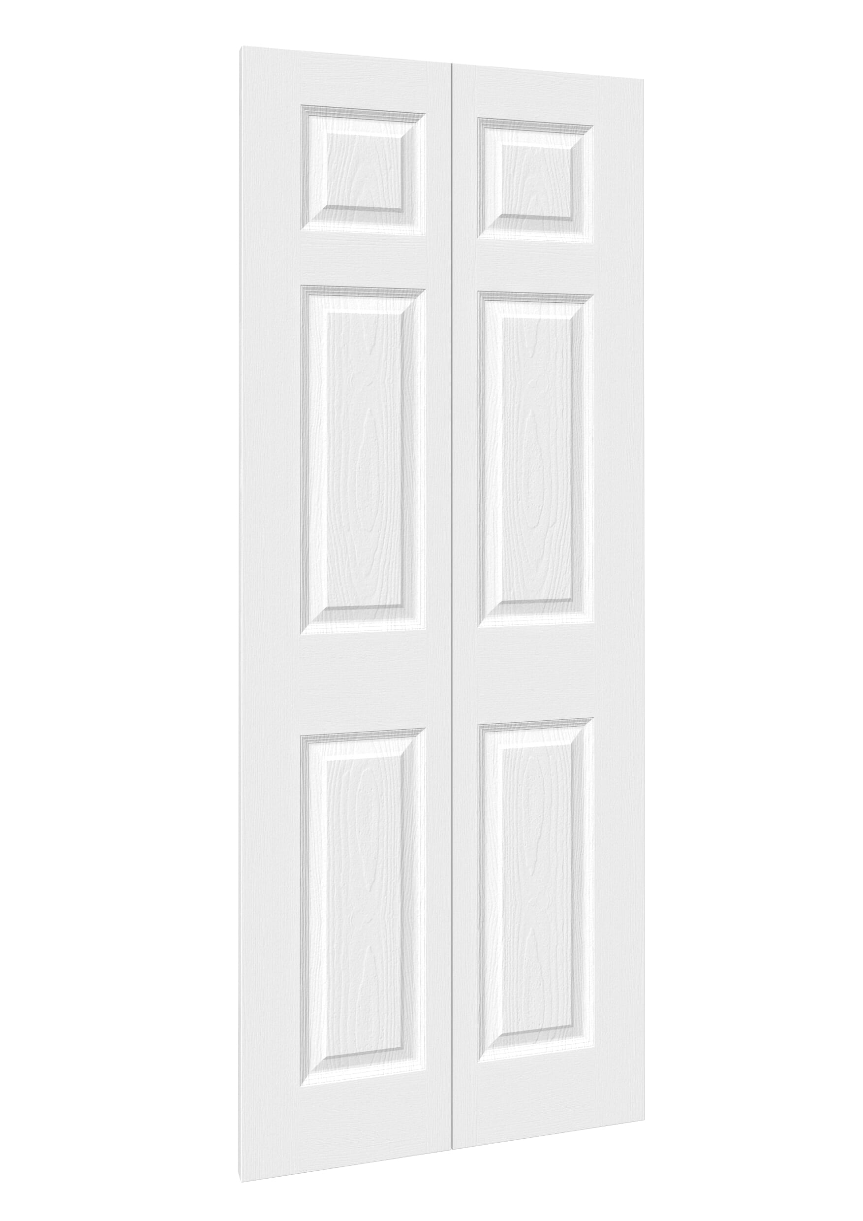 1981mm x 610mm x 35mm (24") White Grained 6 Panel Bi-fold Doors