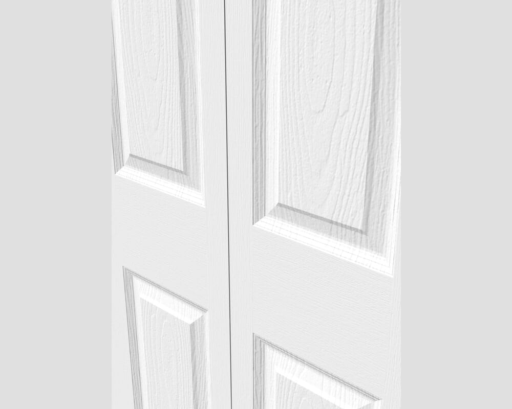 1981mm x 762mm x 35mm (30") White Grained 6 Panel Bi-fold Doors