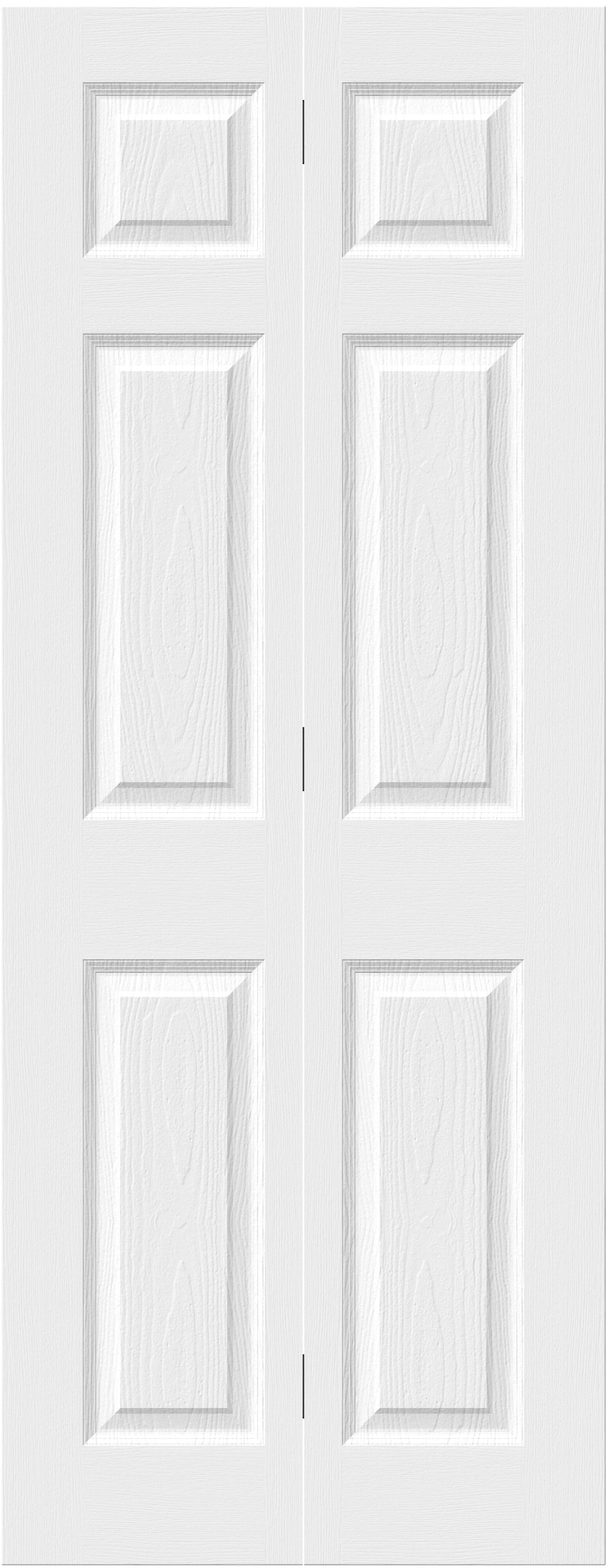 1981mm x 610mm x 35mm (24") White Grained 6 Panel Bi-fold Doors